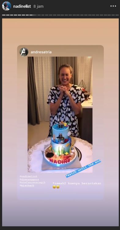 Nadine Chandrawinata ulang tahun, ini kejutan dari Dimas Anggara