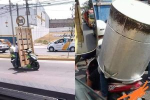 11 Tingkah lucu pengendara motor bawa barang besar, nyeleneh abis