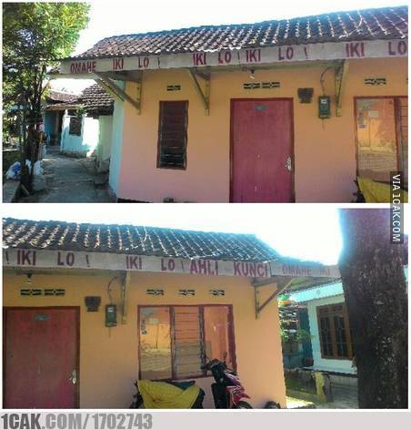 10 Tulisan lucu di gerobak tukang kunci ini kocak abis