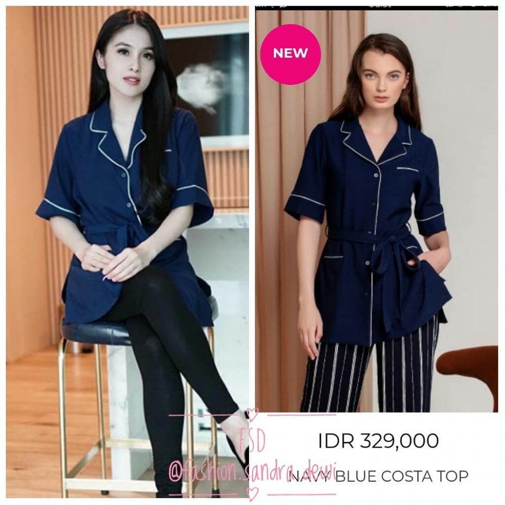 Tak harus mewah, 9 fashion item Sandra Dewi ini di bawah Rp 500 ribu
