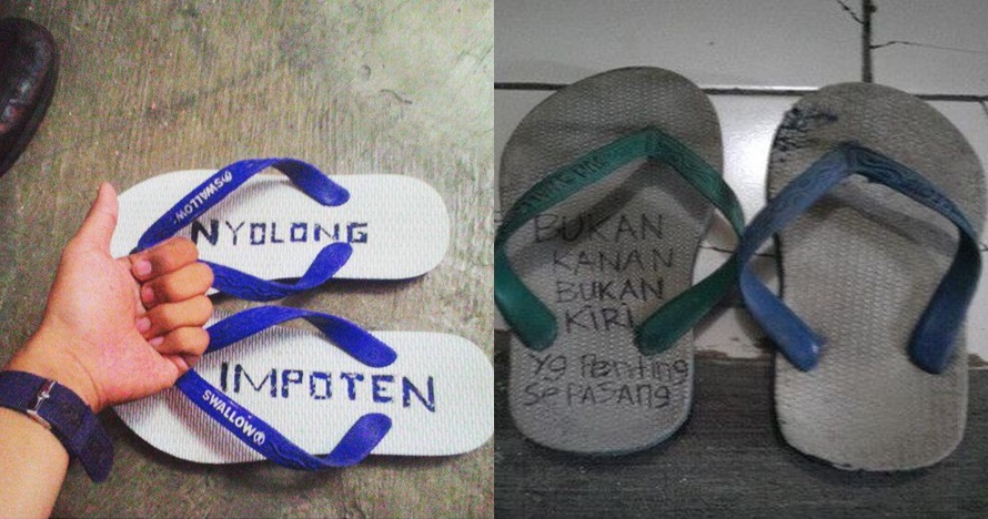 Tulisan di 10 sandal ini bikin nggak hilang saat dipakai tarawih