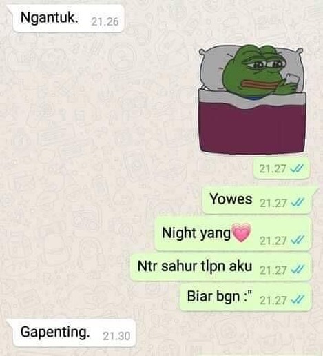 10 Chat pacar bangunin sahur ini bikin tepuk jidat