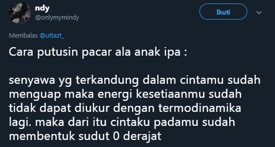 15 Cuitan lucu putusin pacar ala jurusan kuliah, bikin ngakak