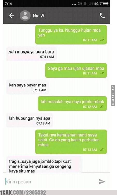 10 Chat lucu driver ojek online bikin kesal pelanggan ini kocak