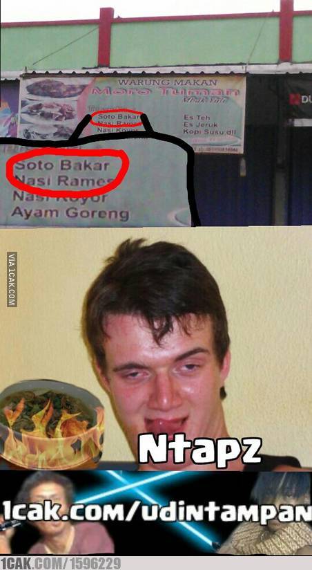 10 Kesalahan dalam spanduk warung makan ini bikin ngakak