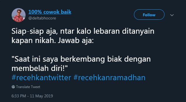 8 Jawaban lucu pertanyaan 'kapan nikah?' ini nampol