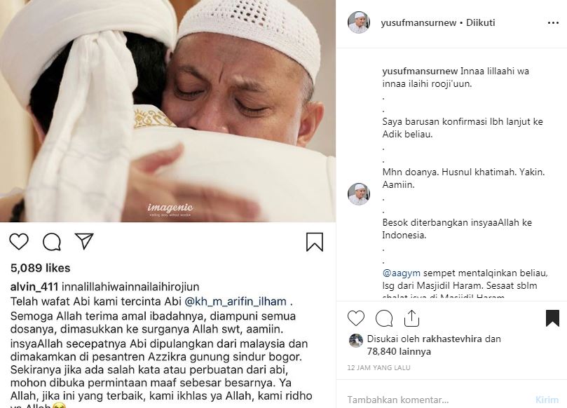 Kenang Ustaz Arifin Ilham, ini ungkapan duka 7 tokoh nasional