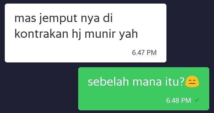 11 Chat lucu lokasi absurd penumpang ojek online ini bikin kesel