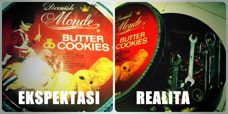 8 Ekspektasi vs realita isi kaleng kue Lebaran ini ngenes abis