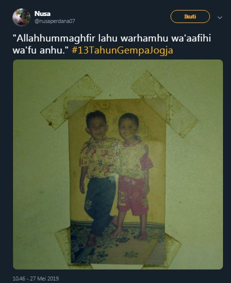 10 Cuitan #13TahunGempaJogja kenang Gempa Jogja tahun 2006