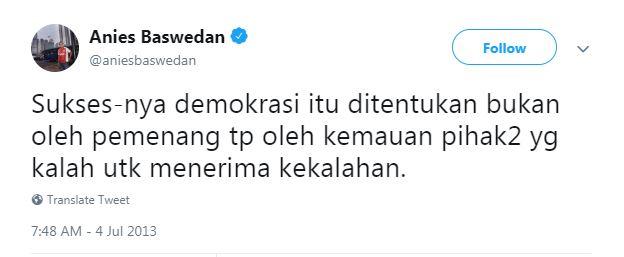 Pesan Anies Baswedan soal siap kalah dalam demokrasi ini makjleb