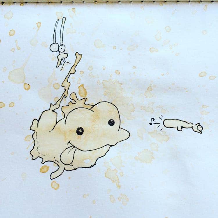10 Ilustrasi keren dari tumpahan kopi, hasilnya bikin terpana