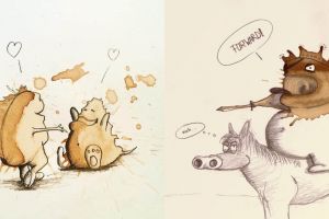 10 Ilustrasi keren dari tumpahan kopi, hasilnya bikin terpana