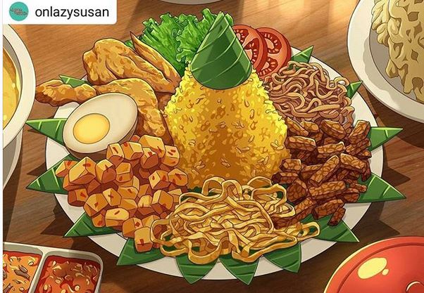 Ilustrasi 8 makanan Indonesia ini keren abis