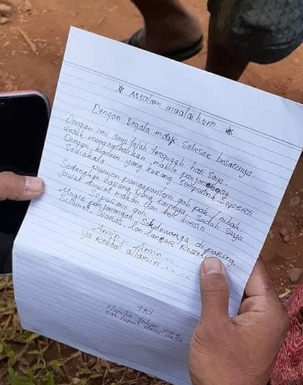 Kembalikan mobil curiannya, maling ini tulis surat tak terduga