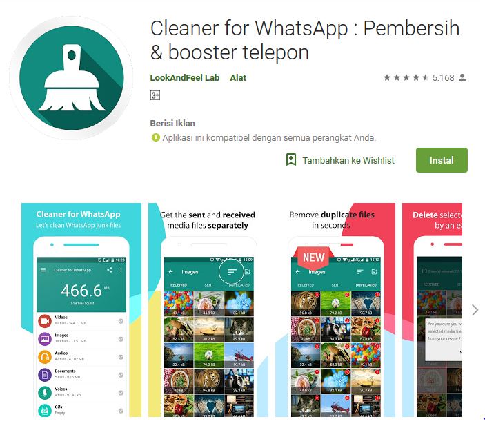 7 Aplikasi pembersih file sampah Whatsapp, recommended banget