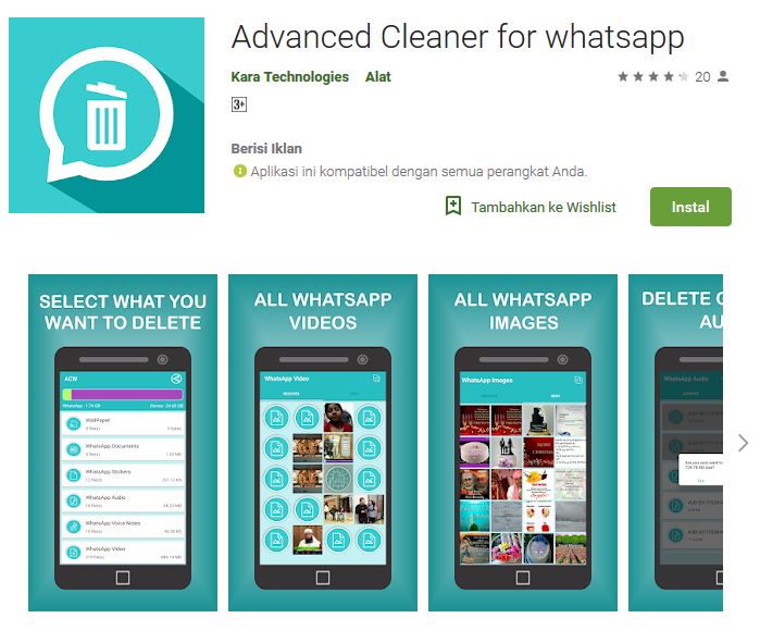 7 Aplikasi pembersih file sampah Whatsapp, recommended banget
