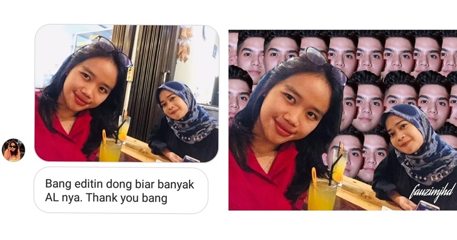 10 Foto korban minta dieditin bareng artis ini bikin ngakak