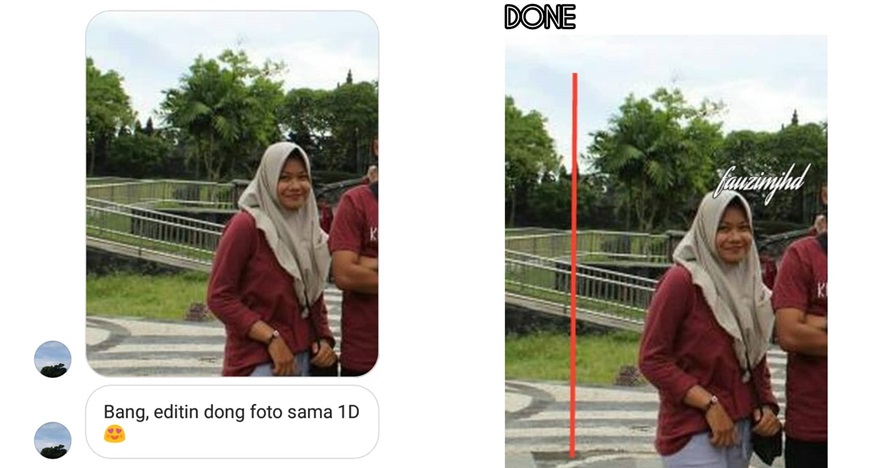 10 Foto korban minta dieditin bareng artis ini bikin ngakak