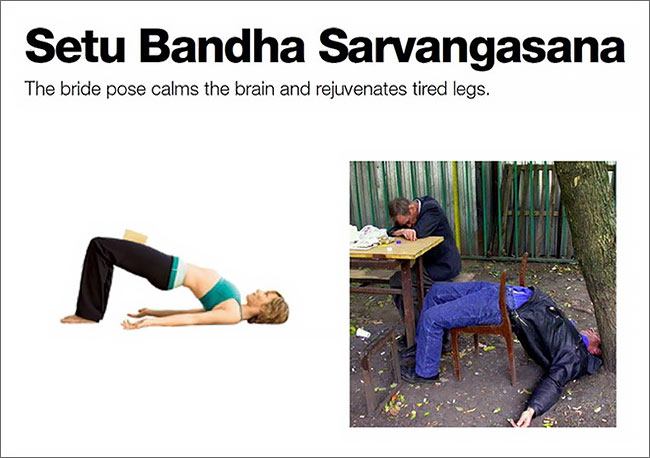 10 Cocoklogi gerakan yoga dan pose orang mabuk, bikin tepuk jidat