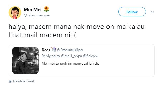 10 Cuitan lucu kisah cinta terpendam Mei Mei pada Mail, kocak abis