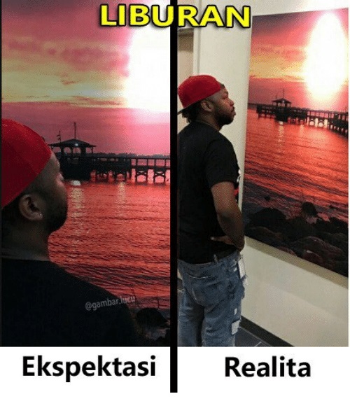 10 Meme lucu ekspektasi vs realita saat liburan, ngenes banget