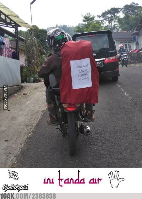 11 Tulisan di motor pemudik ini endingnya malah baper