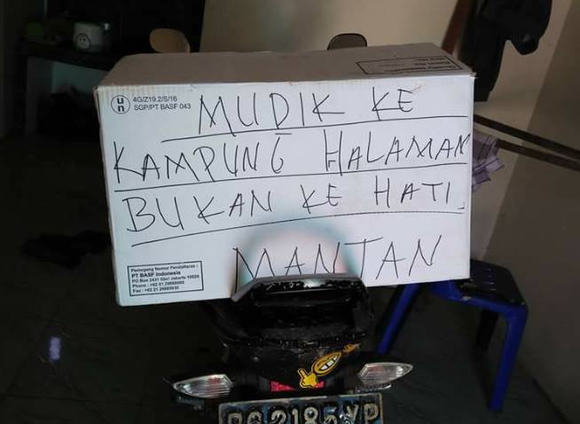 11 Tulisan di motor pemudik ini endingnya malah baper