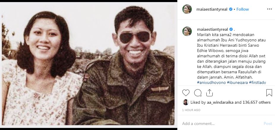 Ungkapan duka 12 seleb Tanah Air untuk Ani Yudhoyono