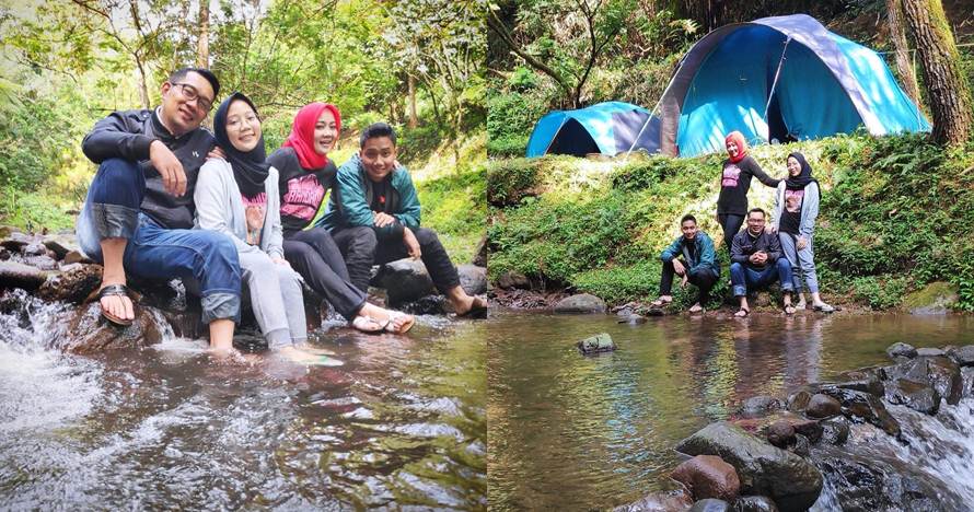 10 Momen liburan Ridwan Kamil dan keluarga, kemah pinggir sungai
