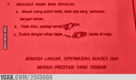 pengumuman sekolah nggak biasa © 2019 berbagai sumber