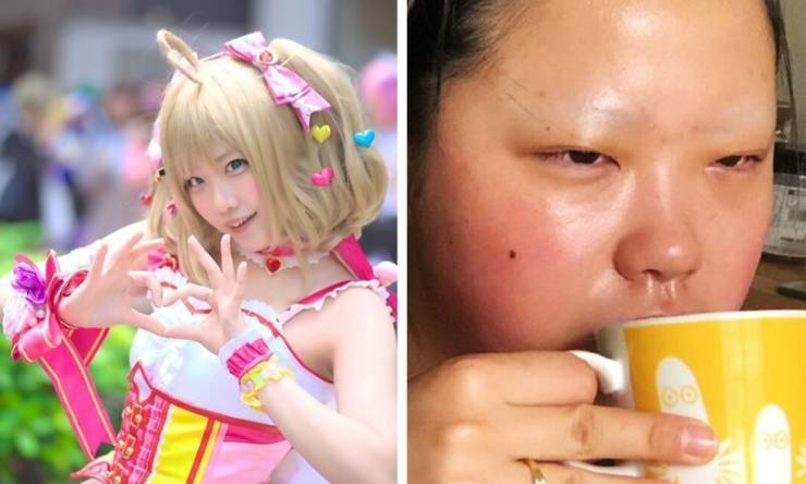 Penampilan 10 cosplayer tanpa makeup ini beda banget, mencolok