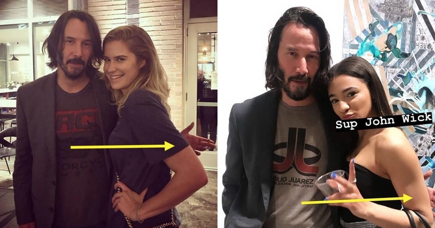  6 Momen Keanu Reeves tak sentuh fans wanita saat berfoto bersama