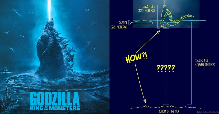 10 Jawaban kenapa Godzilla bisa berdiri di atas laut ini bikin ngakak