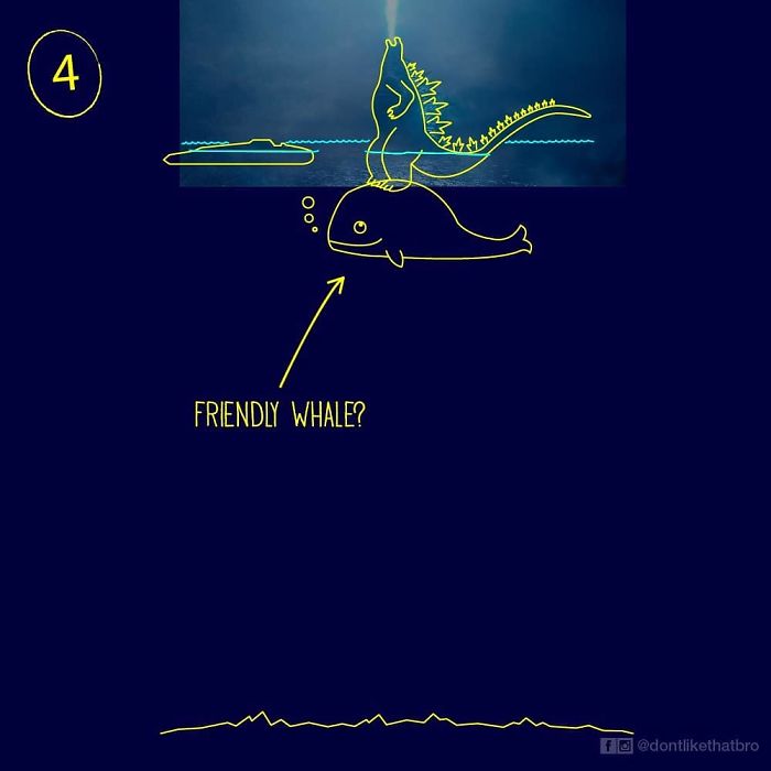 10 Jawaban kenapa Godzilla bisa berdiri di atas laut ini bikin ngakak