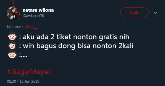 15 Cuitan lucu #GagalMepet ini bikin cengar-cengir