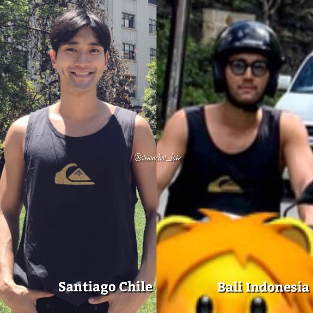 8 Gaya Choi Siwon pakai singlet saat liburan, kerap jadi sorotan