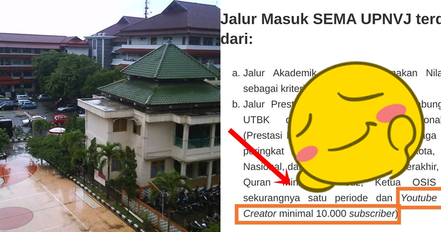 Viral syarat masuk kuliah kampus di Jakarta modal 10 ribu subscriber