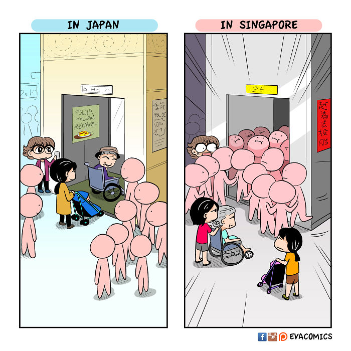 10 Ilustrasi kehidupan Jepang vs negara lain ini bikin angguk setuju