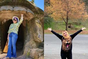 Gaya Mama Rieta vs Umi Kalsum saat liburan, siapa lebih keren?