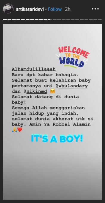 Selamat! Whulandary Herman melahirkan anak pertama