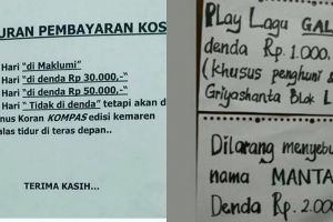 10 Pengumuman pembayaran kos ini mengundang senyum