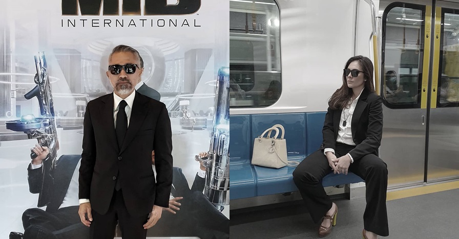 Gaya 6 seleb pakai baju ala agen Men In Black saat gala premiere