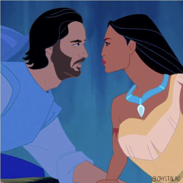 9 Ilustrasi kartun ini gambarkan Keanu Reeves jadi pangeran Disney