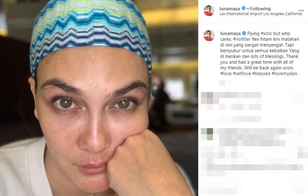 Terlihat flek hitam di wajah, foto Luna Maya justru tuai pujian