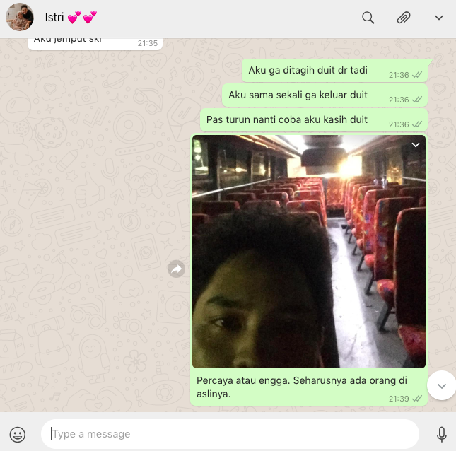 Penumpang 'bus hantu' Bekasi-Bandung sempat WA istri sambil gemetaran