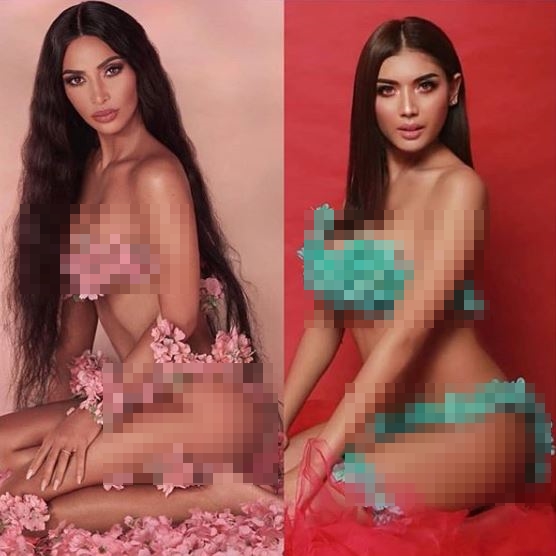 Tampil full makeup, 5 seleb ini disebut mirip Kim Kardashian