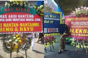 10 Ucapan karangan bunga di pernikahan ini kocak abis