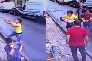 Aksi heroik pria tangkap balita yang jatuh dari lantai dua apartemen