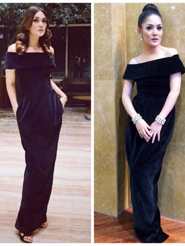 6 Momen Luna Maya kembaran baju dengan seleb lain